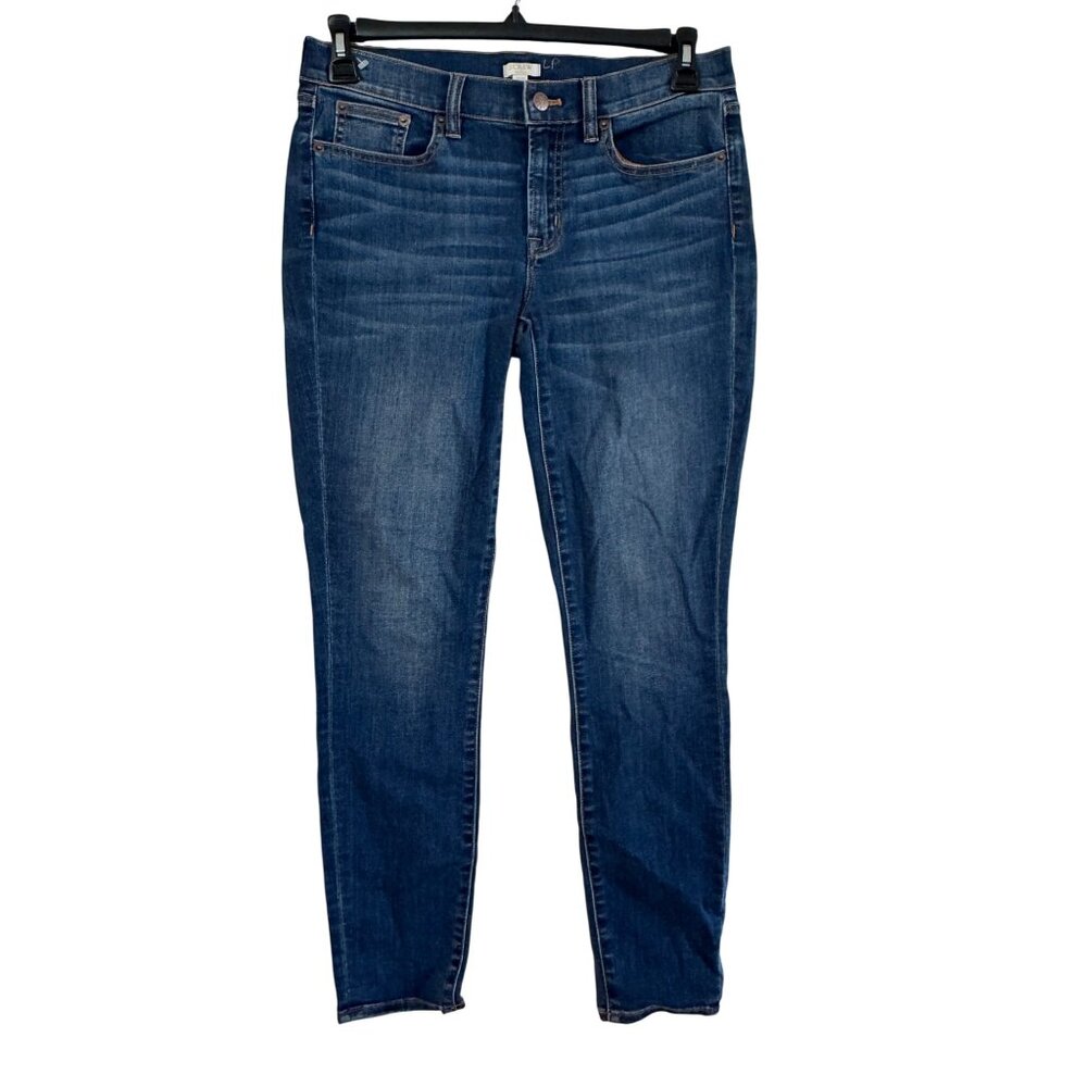 J.Crew Womens Stretch Denim Jeans Size 28/30 Medium Wash Cotton Blend Slim Fit C